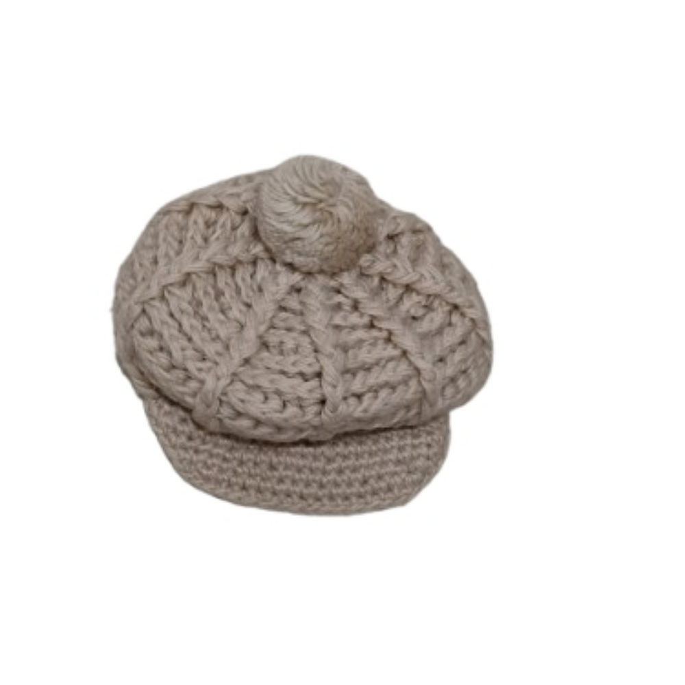 Vintage 1960s 1970s Chunky Knit Bardini Pom Pom Cap Hat One Size - Picture 1 of 5